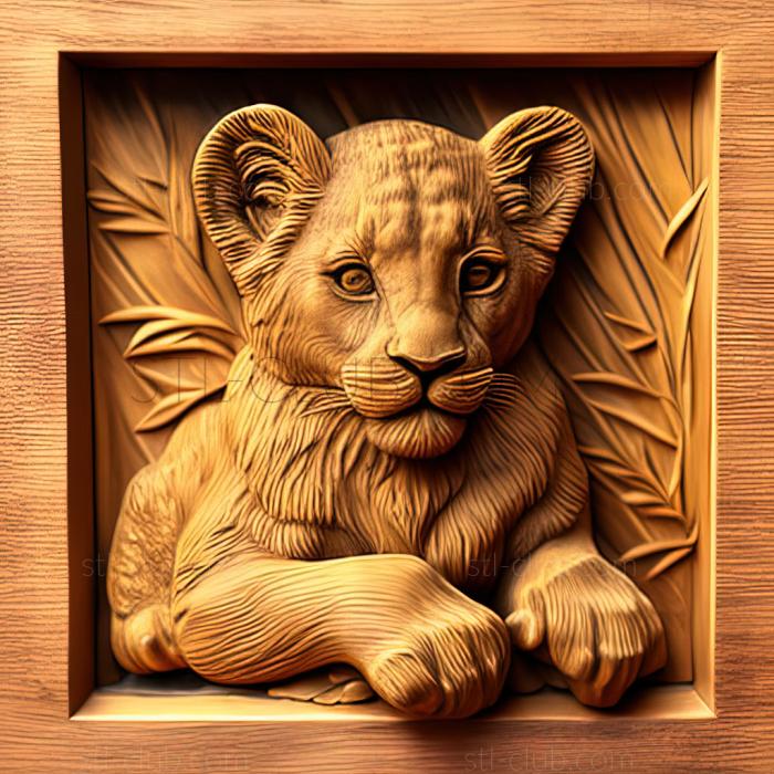 3D model st Bahati lion cub famous animal (STL)